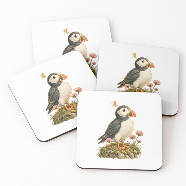 Item preview, Puffin Art | Vintage Seabird & Sea Thrift Coastal Art | Puffin Lover Gift designed and sold by Brackenlume Studio.