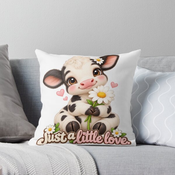 Item preview, Just a Little Love | Cute Baby Cow with Daisy designed and sold by Revueltika.