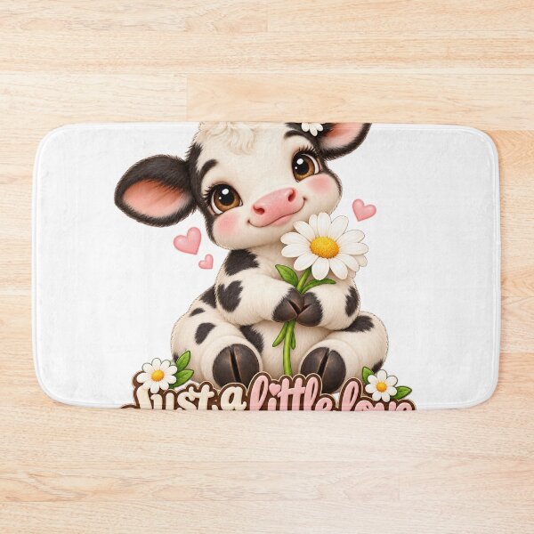 Item preview, Just a Little Love | Cute Baby Cow with Daisy designed and sold by Revueltika.