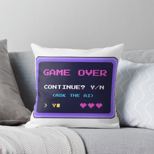 Item preview, Game Over Continue Y/N Ask the AI – Retro Pixel Gamer designed and sold by Acta Diurna Supply.