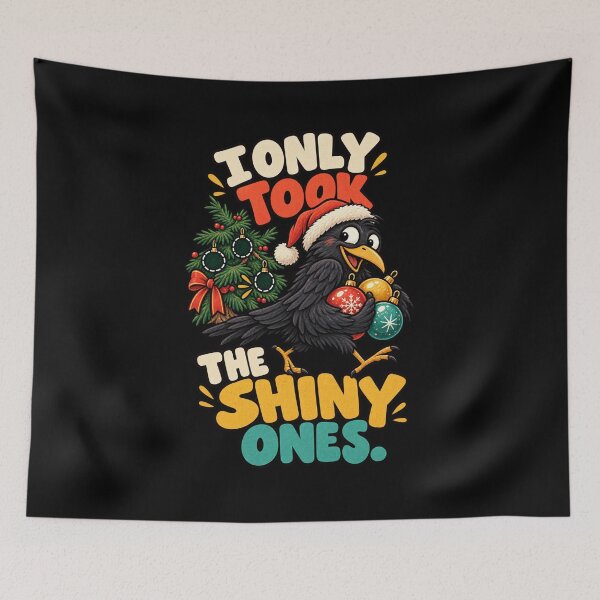 Item preview, Christmas Crow Ornament Thief - I Only Took The Shiny Ones designed and sold by MOTIFOLK.