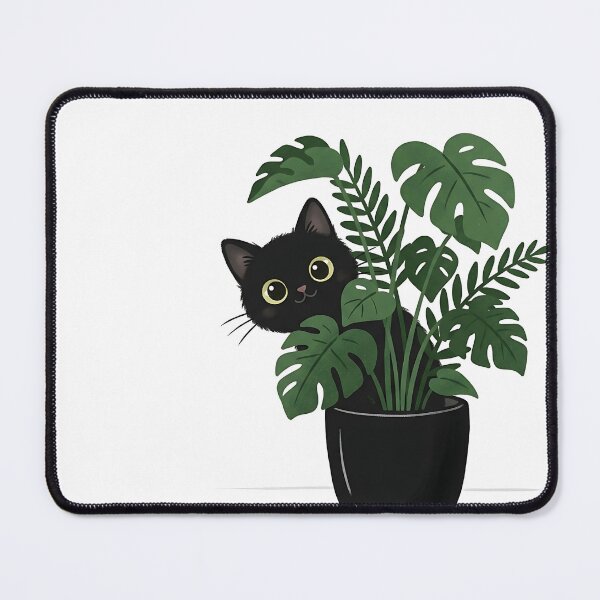Item preview, Cute Black Cat Hiding in Monstera Plant designed and sold by Michaelragheb.