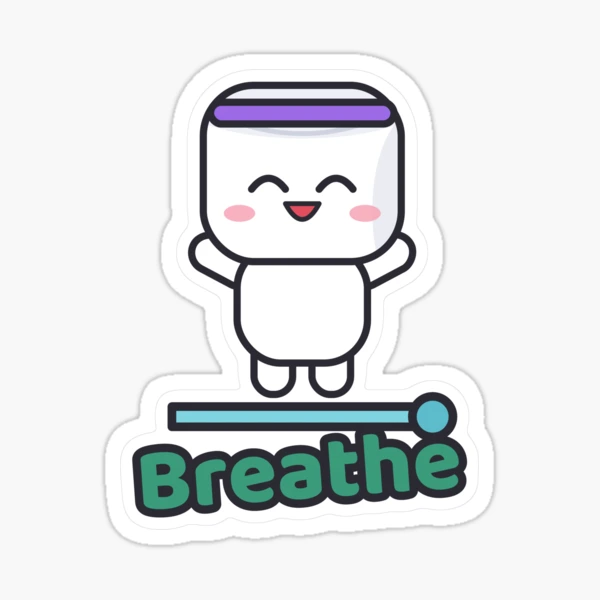 Namaste and Chill - Cute Yoga Marshmallow Pip on a Mat — Sticker by BiMood
