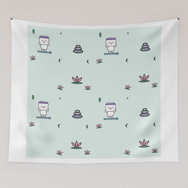 Item preview, Namaste and Chill - Cute Yoga Marshmallow Pip on a Mat designed and sold by BiMood.