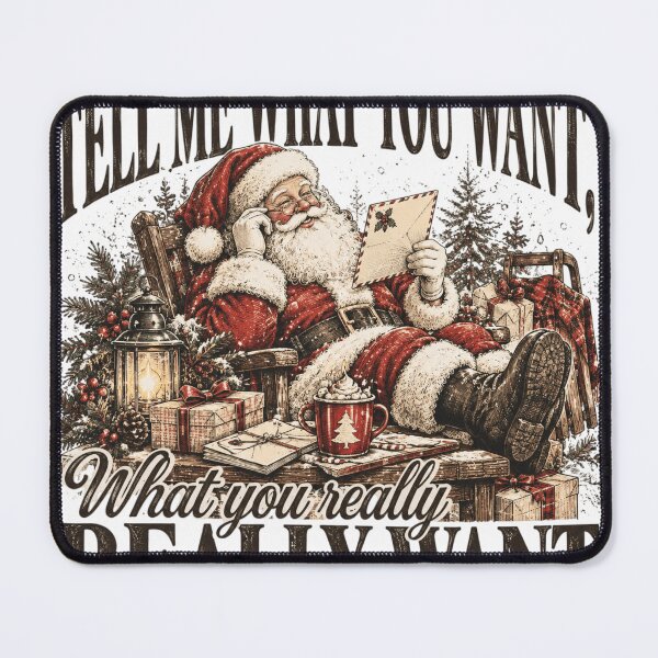 Item preview, Funny Santa Christmas T-Shirt Design, Tell Me What You Want Really Want Santa Claus Graphic, Sarcastic Holiday Gift, Vintage Xmas Tee designed and sold by JoyBoyStudio1.