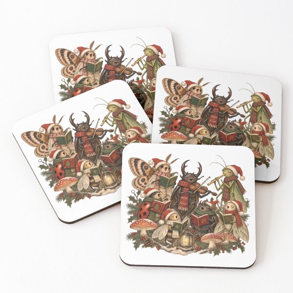 Item preview, Cute Christmas Insect Choir - Bug Carolers Vintage Holiday Goblincore designed and sold by Neurospicy Trolls.