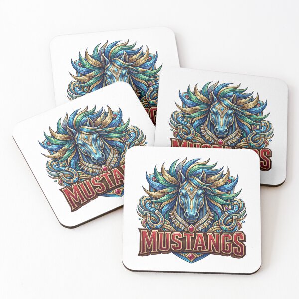 Item preview, Mustangs Red Blue Gold designed and sold by DigiAngDesigns.