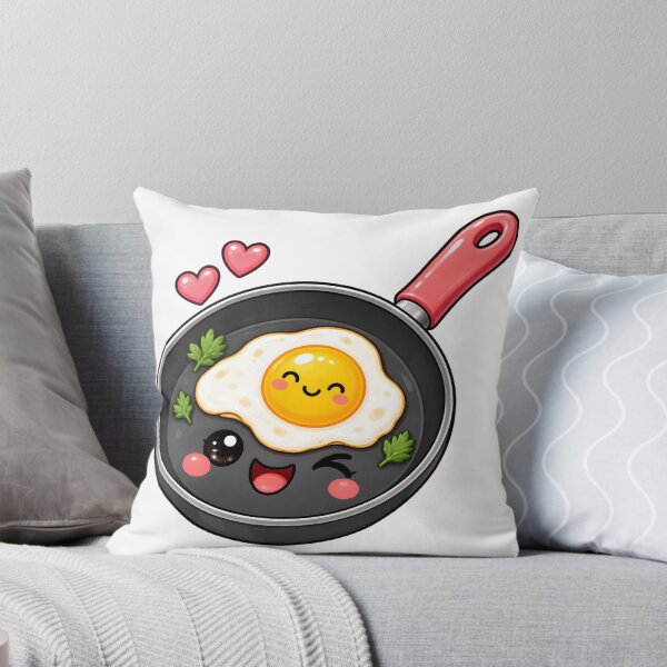 Item preview, Cute Kawaii Frying Pan with Happy Fried Egg designed and sold by TinyWeird.