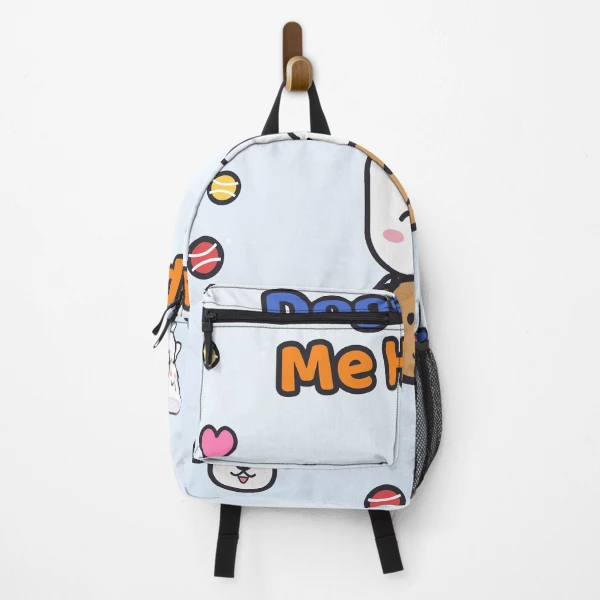Dogs Make Me Happy - Cute Marshmallow Pip Hugging a Puppy — Backpack by BiMood
