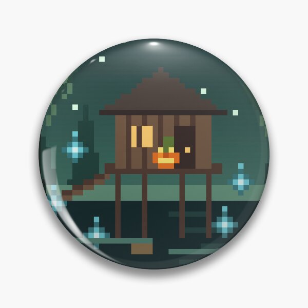 Item preview, Pixel Art Swamp Shack with Fireflies designed and sold by pixelbypixelart.