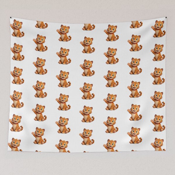 Item preview, Cute Tiger Cub Waving Hello Happy Orange Tiger designed and sold by HoMya.