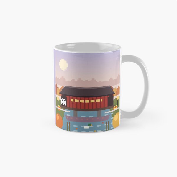 Item preview, Pixel Art Red Covered Bridge in Autumn designed and sold by pixelbypixelart.