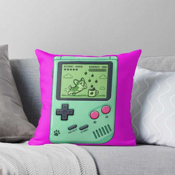 Item preview, Retro Mint Handheld Console 8 Bit Pixel Corgi Dog Coffee Game designed and sold by CorgiCoffeeHub.
