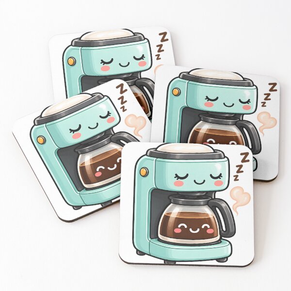 Item preview, Cute Kawaii Retro Coffee Maker with Happy Coffee Pot designed and sold by TinyWeird.