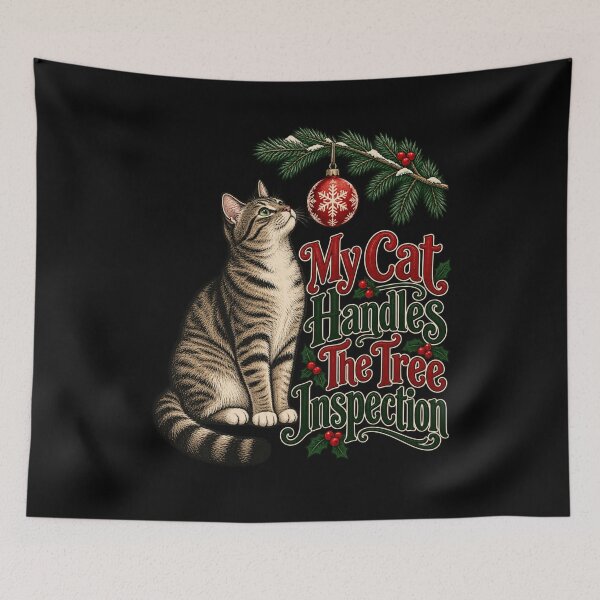 Item preview, My Cat Handles The Tree Inspection designed and sold by Good Mood Foundry.