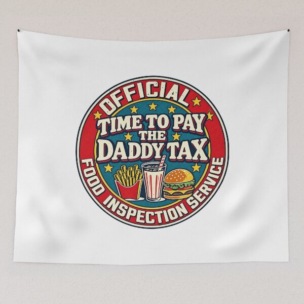 Item preview, Daddy Tax Food Inspection Service Retro Diner Emblem Art designed and sold by lamiarte.