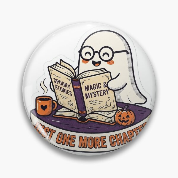 Item preview, Just One More Chapter Ghost Reading Halloween Sticker designed and sold by Varaprasad43.