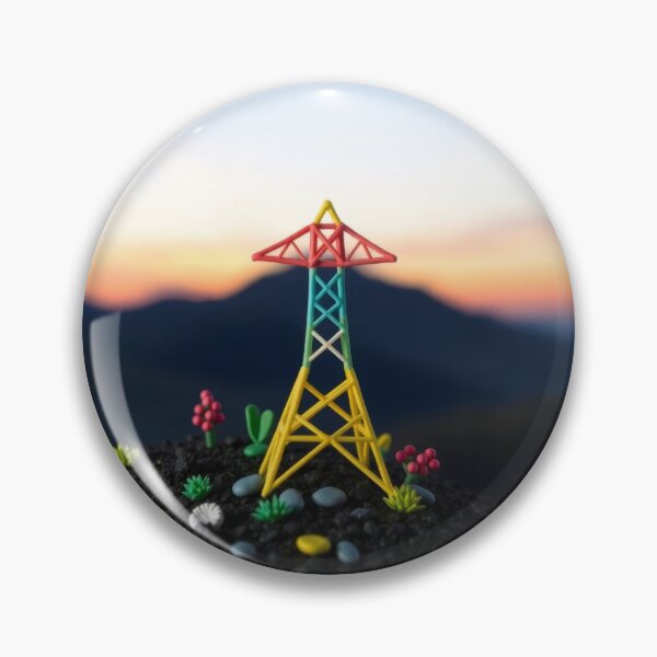 Item preview, Electricity Pylon Colorful Sunset AI Art designed and sold by Pylon-Bureau.
