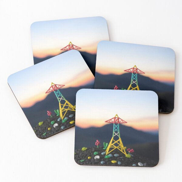 Item preview, Electricity Pylon Colorful Sunset AI Art designed and sold by Pylon-Bureau.