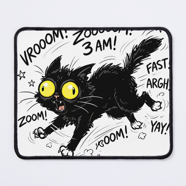 Item preview, Funny Black Cat Midnight Zoomies 3AM Art designed and sold by Michaelragheb.