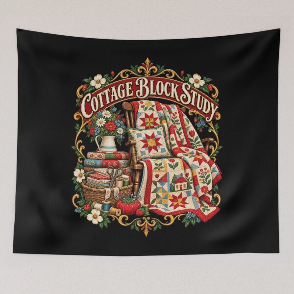 Item preview, Funny Cottage Block Study Patchwork Quilting Art Crafter designed and sold by Aqouiatiqe.
