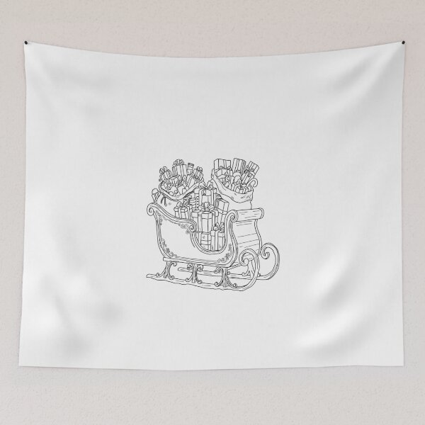 Item preview, Santa Sleigh Full of Christmas Gifts Line Art designed and sold by polisi26.
