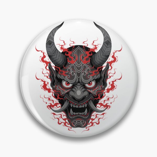Item preview, Intricate demonic mask illustration with horns and smoke designed and sold by Rostislav Bouda.