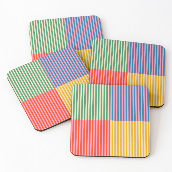 Item preview, Colorful Stripes Retro Quarter Check Pattern designed and sold by kierkegaard.