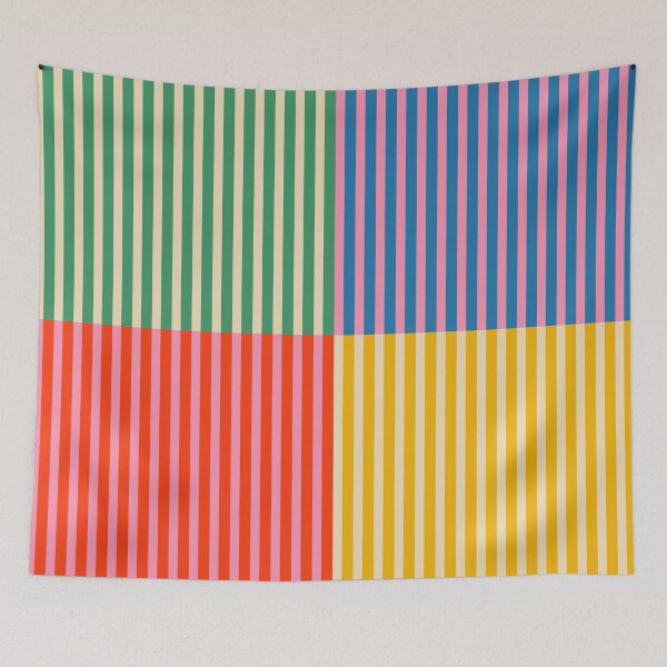 Item preview, Colorful Stripes Retro Quarter Check Pattern designed and sold by kierkegaard.