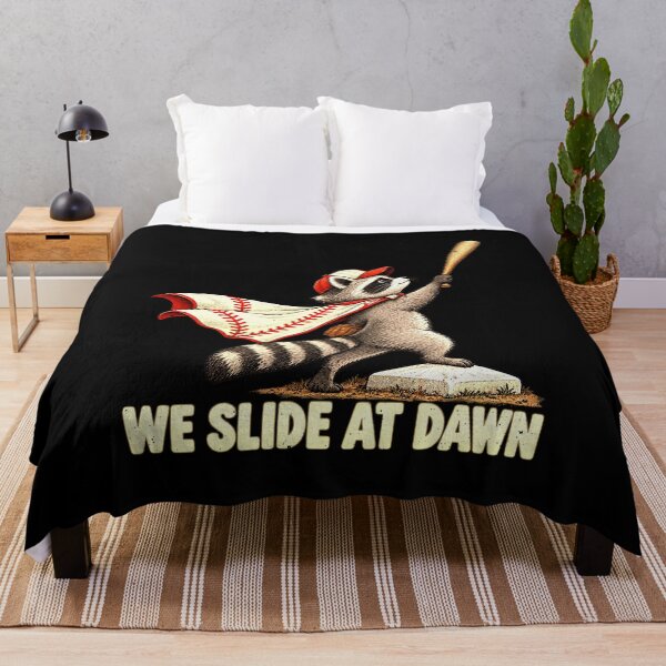 Item preview, We Slide at Dawn: Raccoon Baseball Humor designed and sold by elderberry.