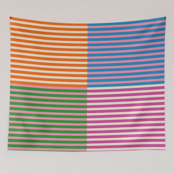 Item preview, Colorful Stripes Retro Quarter Check Horizontal Pattern designed and sold by kierkegaard.