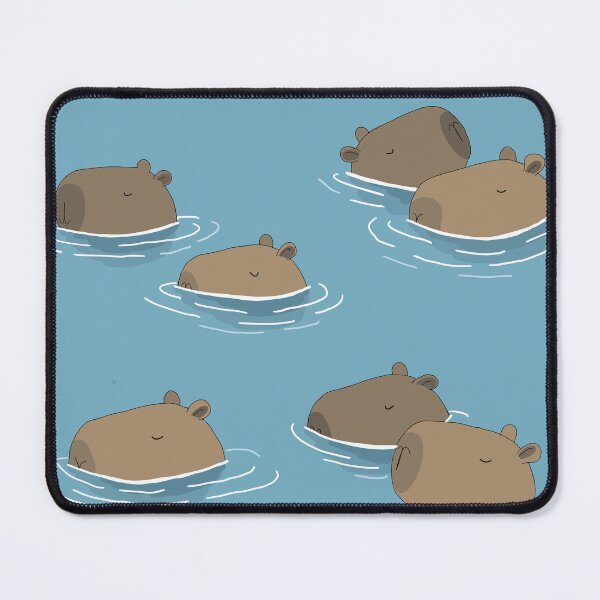 Item preview, Chill Capybaras Floating in Water – Cute Relaxing Capybara Illustration designed and sold by DecentVibe.