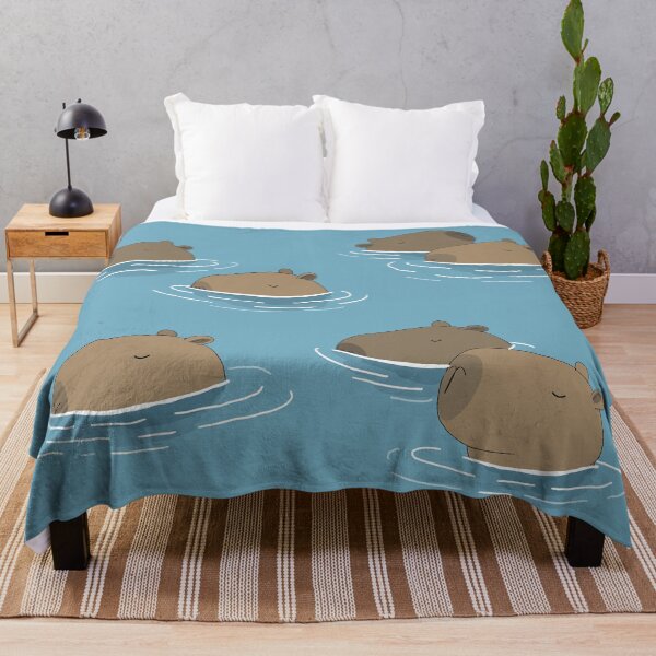 Item preview, Chill Capybaras Floating in Water – Cute Relaxing Capybara Illustration designed and sold by DecentVibe.