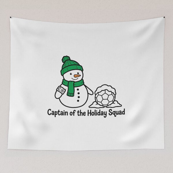 Item preview, Captain Of The Holiday Squad Minimalist Snowman Soccer Christmas designed and sold by Neon Bones Studio.