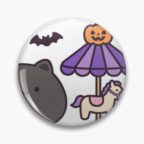 Item preview, Cute Black Cat Ghost Haunted Carousel Halloween Kawaii Sticker designed and sold by xiaoxiaochibi.