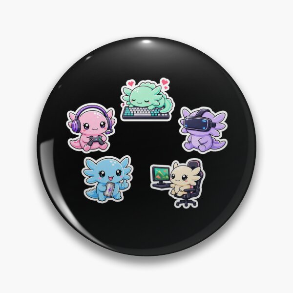 Item preview, Cute Gaming Axolotl Sticker Pack – Kawaii Gamer Axolotl Collection designed and sold by Designorado.