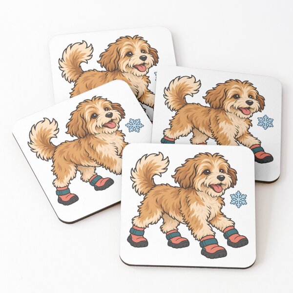 Item preview, Happy Dog Wearing Four Snow Boots designed and sold by Philippa Shop.