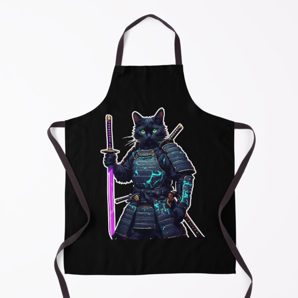 Item preview, Cyberpunk Anime Samurai Cat Japanese Culture Sticker designed and sold by Cyber Gold Studio.