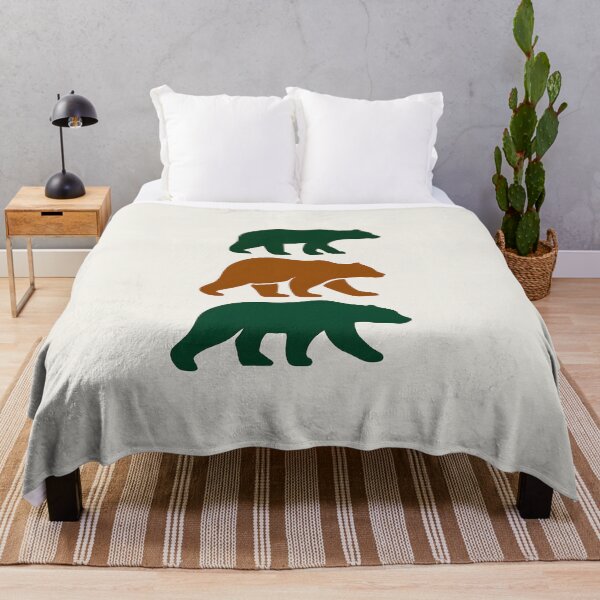 Item preview, Modern Minimalist Bear Trio - Forest Green and Warm Amber Silhouette Art designed and sold by VibeShift Studio.