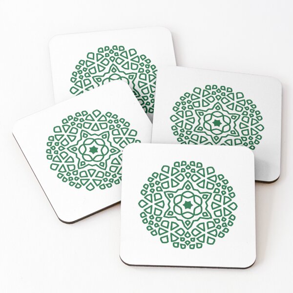 Item preview, Islamic Geometric Pattern Mandala Art-Green designed and sold by GrafecShop.