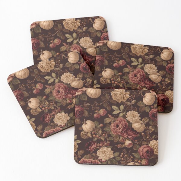 Item preview, Victorian Pumpkin Floral Vintage Thanksgiving Pattern designed and sold by Deezyned.