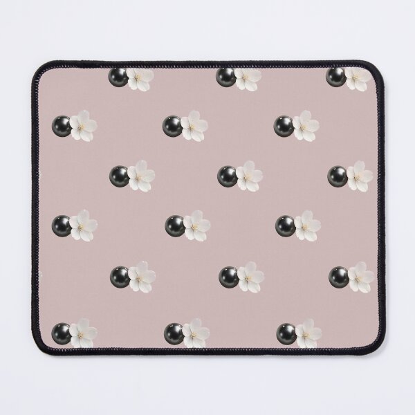 Item preview, Black Pearls and White Flowers – Elegant Floral Pattern designed and sold by AbeiiStore.