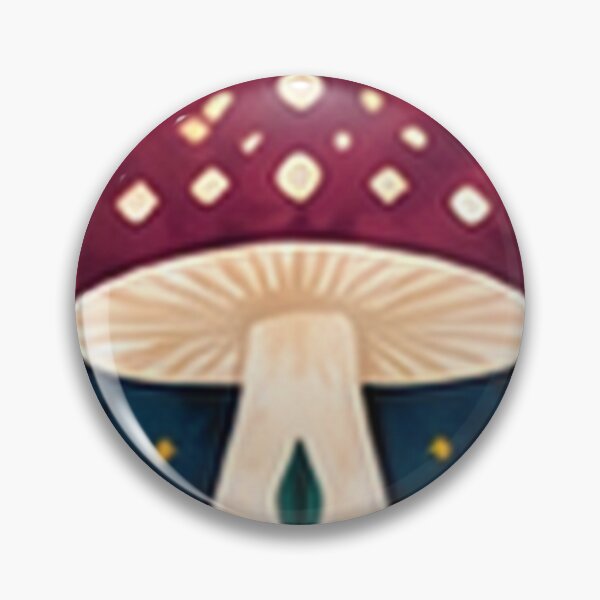 Item preview, Folk Art Mushroom Medallion in Navy Oval designed and sold by H. Doucette Studio.