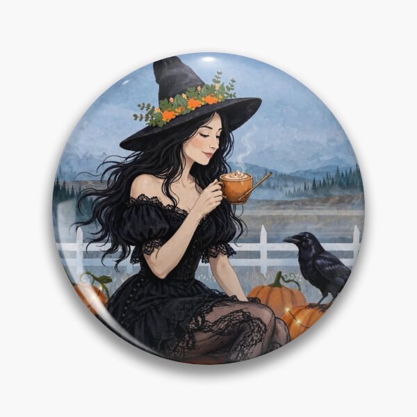 Item preview, The Witch Savoring a Delicious Pumpkin Spice Latte. designed and sold by DibujandoPorfa.