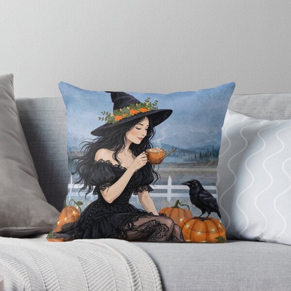 Item preview, The Witch Savoring a Delicious Pumpkin Spice Latte. designed and sold by DibujandoPorfa.