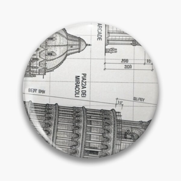 Item preview, Architectural Blueprint Leaning Tower of Pisa Technical Drawing Line Art designed and sold by hepopatterns.
