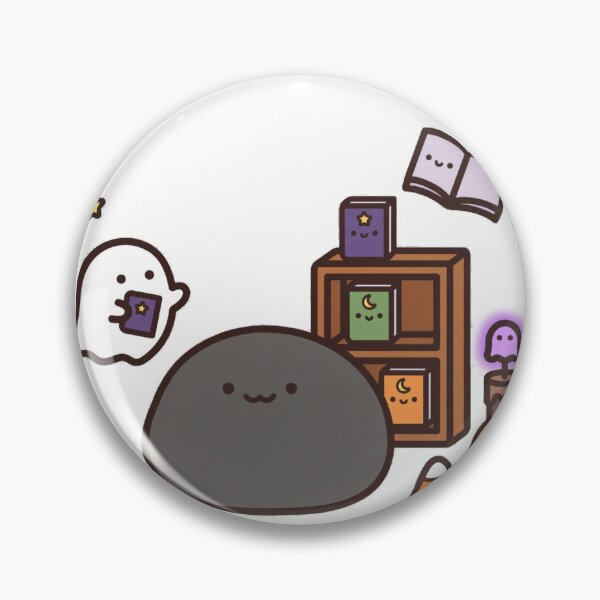 Item preview, Cute Black Cat Ghost Haunted Library Halloween Kawaii Sticker designed and sold by xiaoxiaochibi.