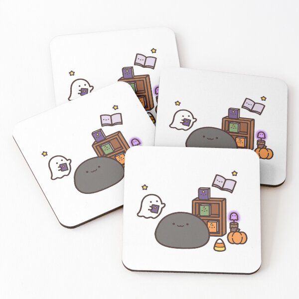 Item preview, Cute Black Cat Ghost Haunted Library Halloween Kawaii Sticker designed and sold by xiaoxiaochibi.