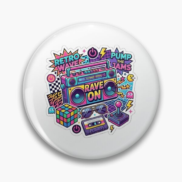 Item preview, Retro Wave Boombox 80s Rave Sticker Design designed and sold by Y&M.