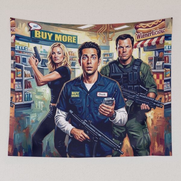 Item preview, Chuck Action Comedy Fine Art Tribute designed and sold by Art's Diner.